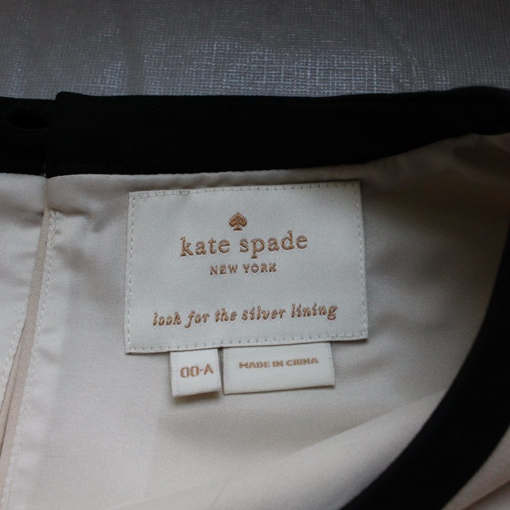 Kate Spade New York Sheath Dress 00 Cream and Black - Picture 2 of 5